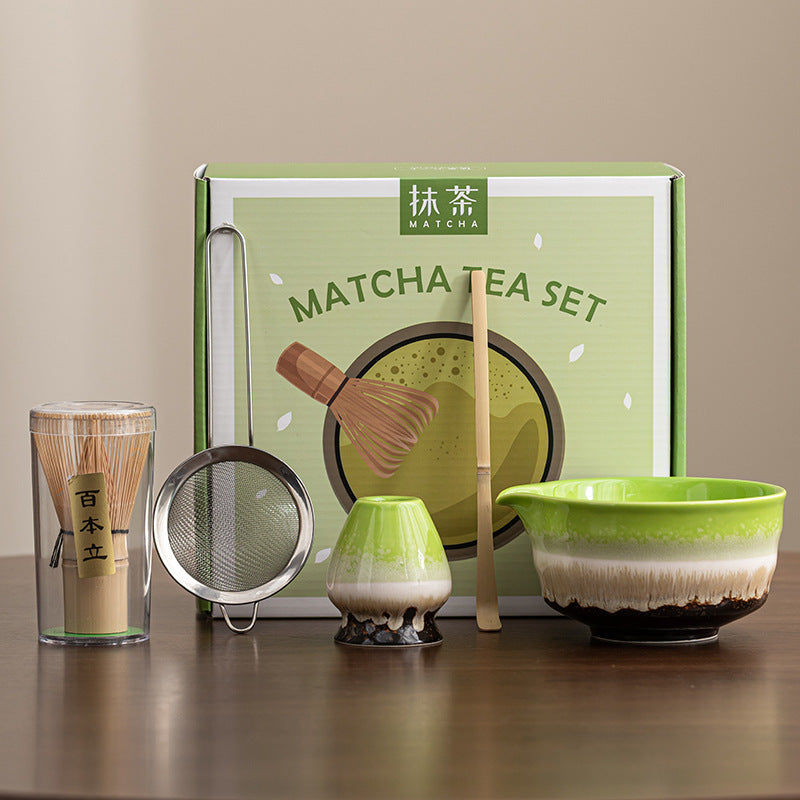 MOMI Glazed Spring Matcha Set – Bowl, Whisk, Holder & Scoop