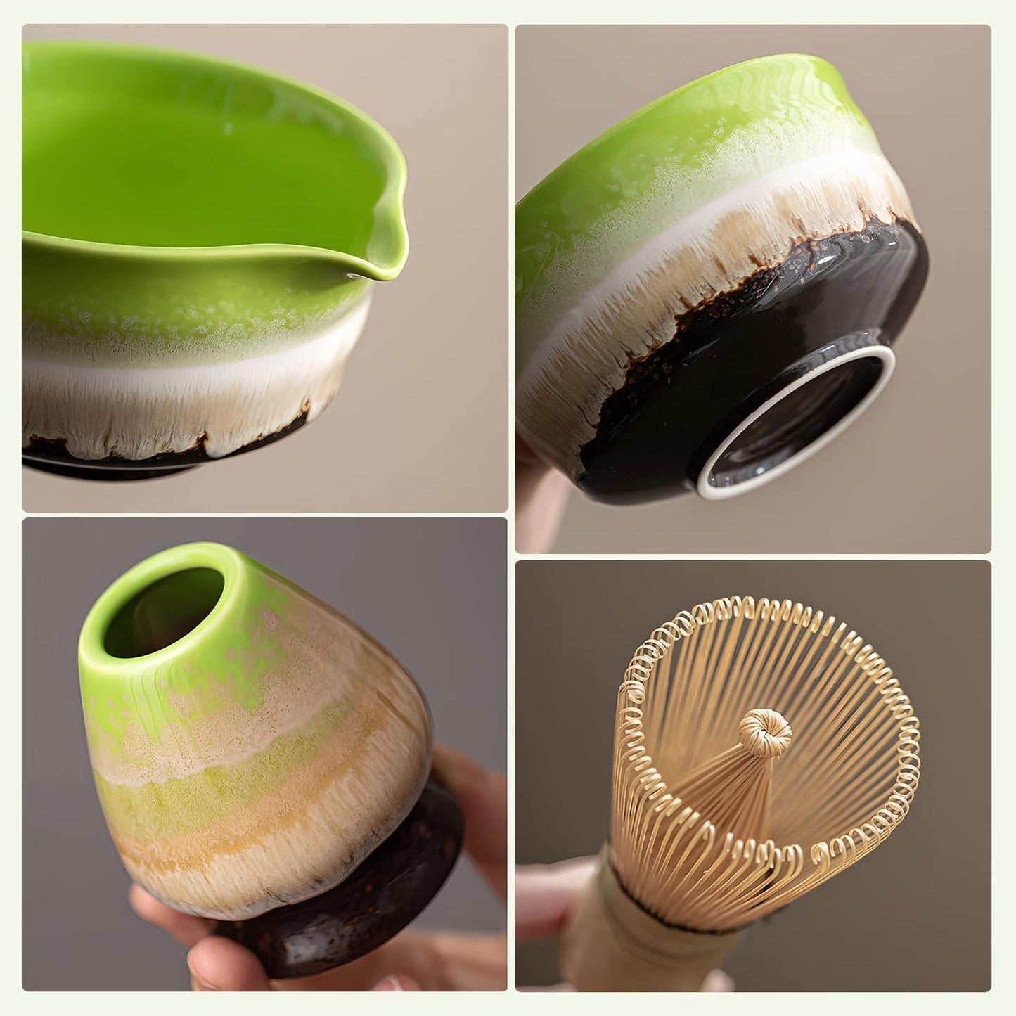 MOMI Glazed Spring Matcha Set – Bowl, Whisk, Holder & Scoop