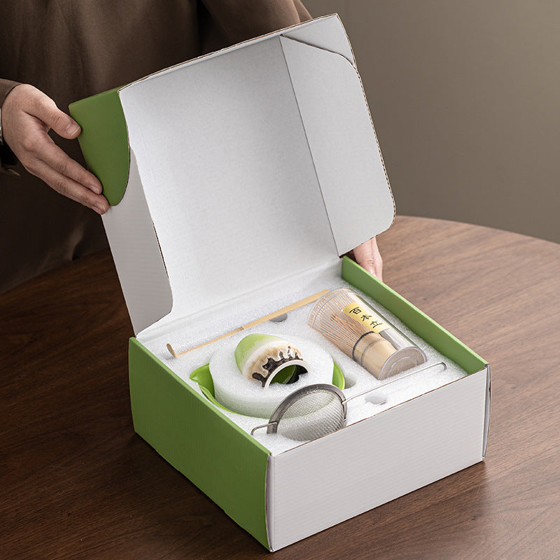 MOMI Glazed Spring Matcha Set – Bowl, Whisk, Holder & Scoop