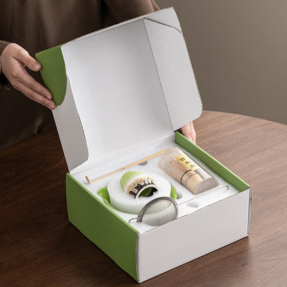 MOMI Glazed Spring Matcha Set – Bowl, Whisk, Holder & Scoop
