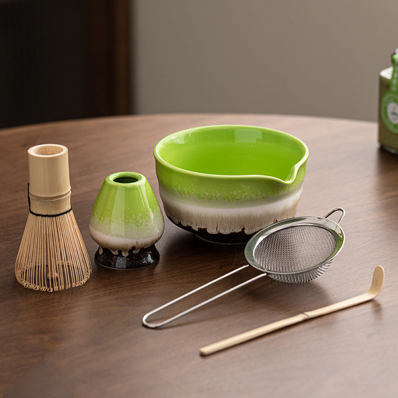 MOMI Glazed Spring Matcha Set – Bowl, Whisk, Holder & Scoop